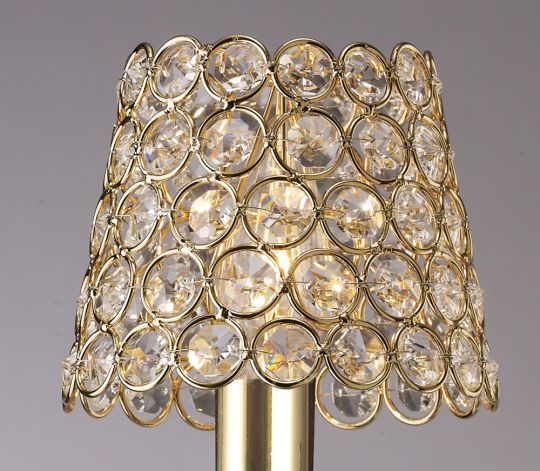 Diyas ILS10702 Clip On Crystal Ring Shade French Gold