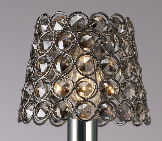 Diyas ILS10703 Clip On Crystal Ring Shade Black Chrome