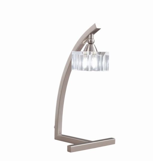 Mantra Cuadrax Table Lamp 1 Light G9 Satin Nickel