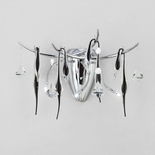 Diyas Lighting - Cygnet Wall Lamp 3 Light Polished Chrome/White - IL50421