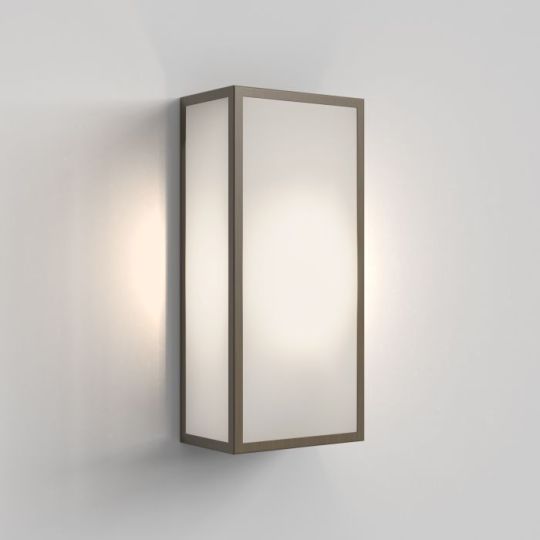 Astro Messina 160 Frosted II Outdoor Wall Light in Bronze