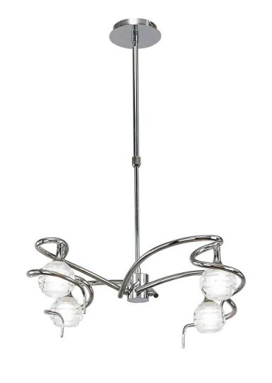 Mantra Dali Telescopic Pendant Convertible To Semi Flush 4 Light G9 Polished Chrome