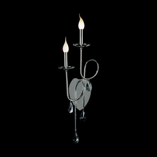 Diyas IL40031  Danya Wall Lamp Tall 2 Light Polished Chrome/Crystal