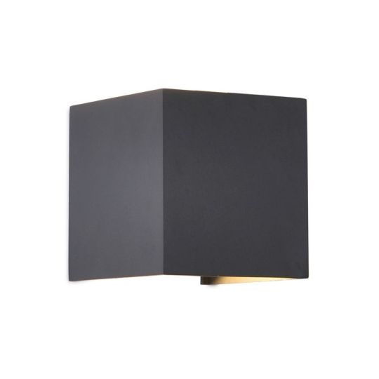 Mantra Davos Square Wall Lamp 2 x 6W LED 3000K 1100lm IP54 Anthracite 3yrs Warranty