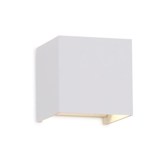 Mantra Davos Square Wall Lamp 2 x 6W LED 3000K 1100lm IP54 Sand White 3yrs Warranty