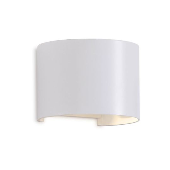 Mantra Davos Round Wall Lamp 2 x 6W LED 3000K 1100lm IP54 Sand White 3yrs Warranty