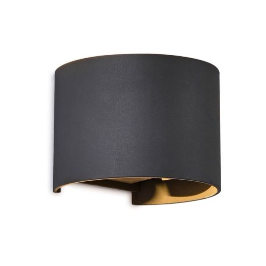 Mantra Davos Round Wall Lamp 2 x 6W LED 4000K 1100lm IP54 Anthracite 3yrs Warranty