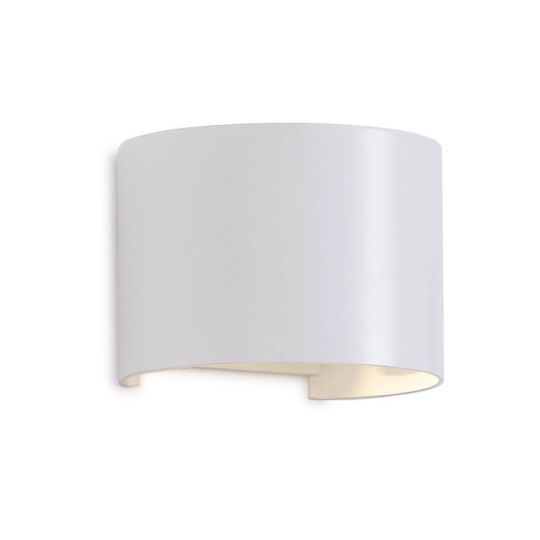 Mantra Davos Round Wall Lamp 2 x 6W LED 4000K 1100lm IP54 Sand White 3yrs Warranty