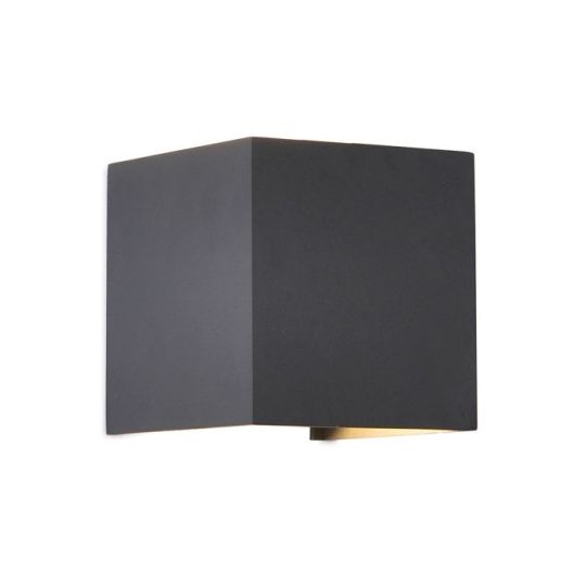 Mantra Davos Square Wall Lamp 2 x 6W LED 4000K 1100lm IP54 Anthracite 3yrs Warranty