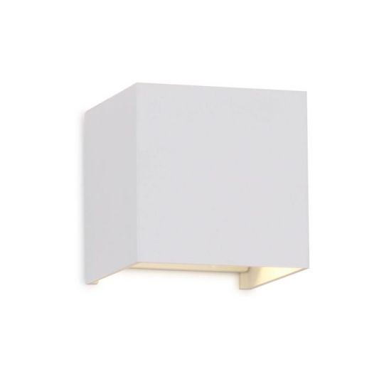 Mantra Davos Square Wall Lamp 2 x 6W LED 4000K 1100lm IP54 Sand White 3yrs Warranty