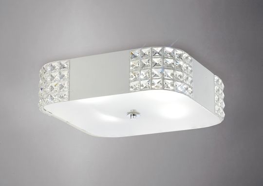 Diyas IL31191 Denver Ceiling 4 Light White/Crystal