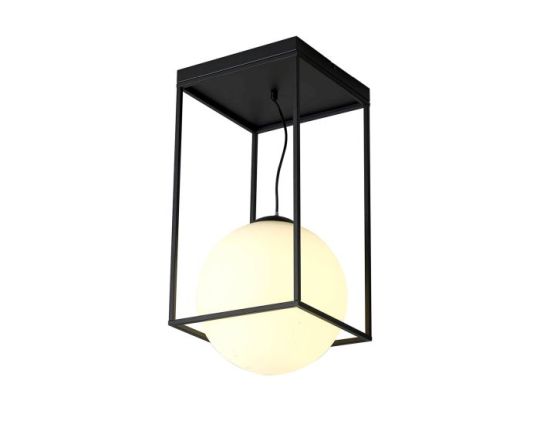 Mantra Desigual Large Tall Semi Flush 1 Light E27 Matt Black