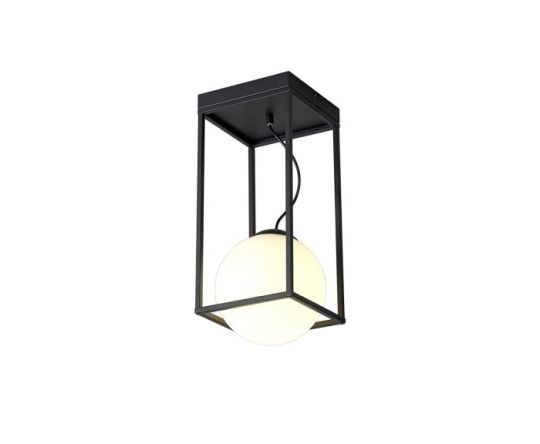 Mantra Desigual Small Tall Semi Flush 1 Light E27 Matt Black