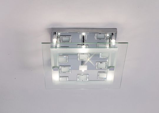 Diyas IL30982 Destello Ceiling Square With Square Pattern 6 Light Polished Chrome/Crystal
