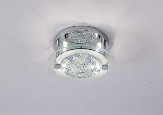 Diyas IL30983 Destello Ceiling Round With Circle Pattern 4 Light Polished Chrome/Crystal