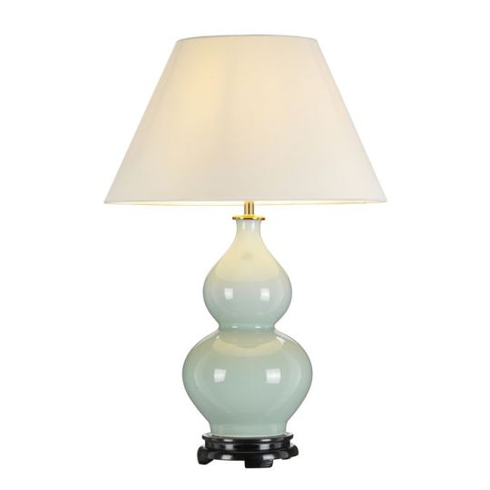 Designer's Lightbox Harbin Gourd 1 Light Table Lamp With Tall Empire - Celadon