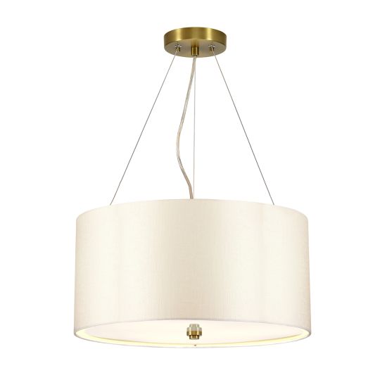 Designer's Lightbox Pearce 18" Pendant with Aged Brass Ceiling Pan DL-PEARCE18-3LT-IV-AB
