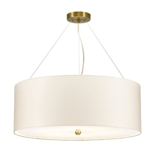 Designer's Lightbox Pearce 26" Pendant with Aged Brass Ceiling Pan DL-PEARCE26-5LT-IV-AB