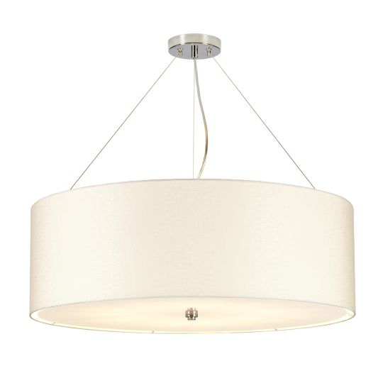 Designer's Lightbox Pearce 30" Pendant with Polished Chrome Ceiling Pan DL-PEARCE30-7LT-IV-PC