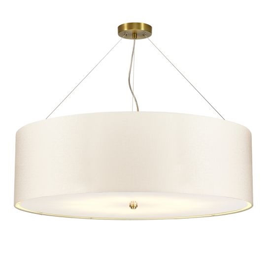 Designer's Lightbox Pearce 34" Pendant with Aged Brass Ceiling Pan DL-PEARCE34-7LT-IV-AB
