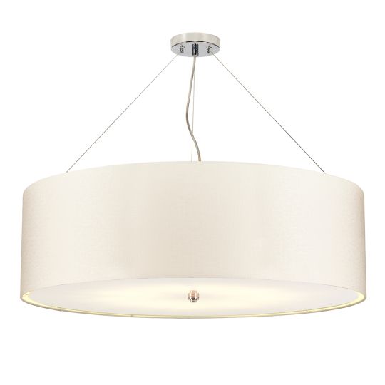 Designer's Lightbox Pearce 34" Pendant with Polished Chrome Ceiling Pan DL-PEARCE34-7LT-IV-PC