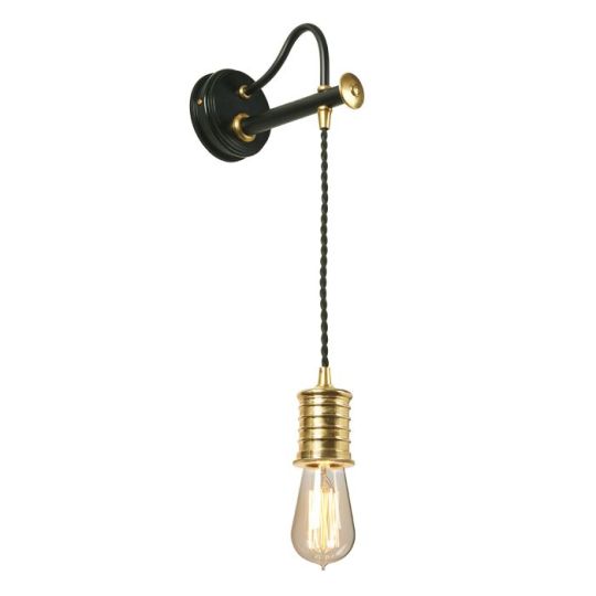 Elstead Lighting Douille 1 Light Wall Light - Black/Polished Brass