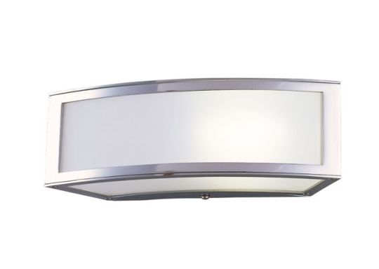 Mantra Duna E27 Wall Lamp 1 Light E27 Polished Chrome/White Acrylic CFL Lamps INCLUDED