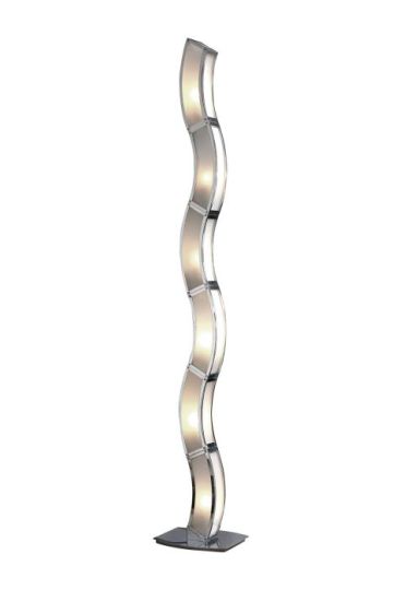 Mantra Duna GU10 Floor Lamp 6 Light L1/SGU10 Polished Chrome/White Acrylic CFL Lamps INCLUDED