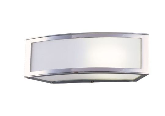 Mantra Duna GU10 Wall Lamp 1 Light L1/SGU10 Polished Chrome/White Acrylic CFL Lamps INCLUDED