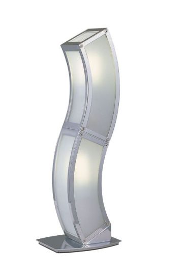 Mantra Duna GU10 Table Lamp 2 Light L1/SGU10 Polished Chrome/White Acrylic CFL Lamps INCLUDED