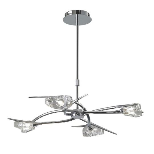 Mantra Eclipse Telescopic Convertible To Semi Flush 4 Light G9 Polished Chrome