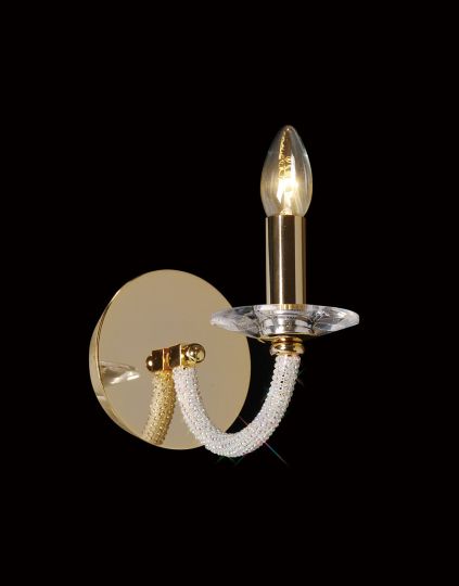 Diyas Lighting - Elena Wall 1 Light Gold/Crystal Switched - IL30371