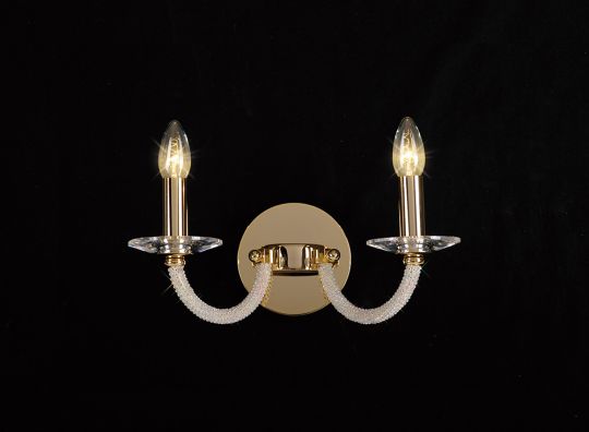 Diyas Lighting - Elena Wall 2 Light Gold/Crystal Switched - IL30372