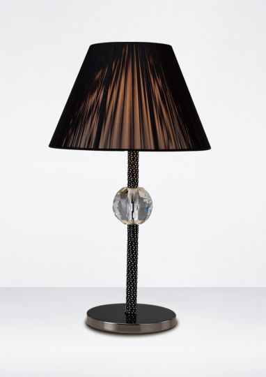 Diyas IL30590 Elena Table Lamp 1 Light Without Shade Black Chrome/Crystal