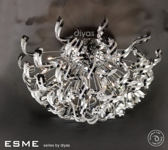 Diyas Lighting IL30553 - Esme Ceiling 20 Light Polished Chrome/Crystal