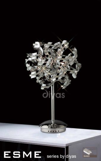 Diyas Lighting IL30558 - Esme Table Lamp 5 Light Polished Chrome/Crystal
