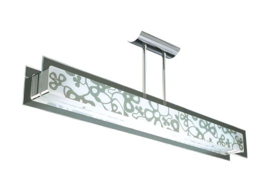 Mantra Euphoria Semi Flush 2 Light T5 Polished Chrome Opal White Glass NOT LED CFL Compatible