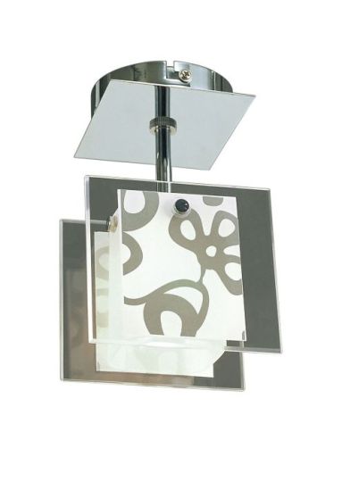 Mantra Euphoria Ceiling 1 Light L1/SGU10 Polished Chrome/Opal White Glass CFL Lamps INCLUDED