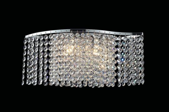 Diyas Lighting - Fabio Wall Lamp 2 Light Polished Chrome/Crystal Switched - IL30571