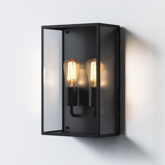 Astro Messina Twin Outdoor Wall Light in Textured Black