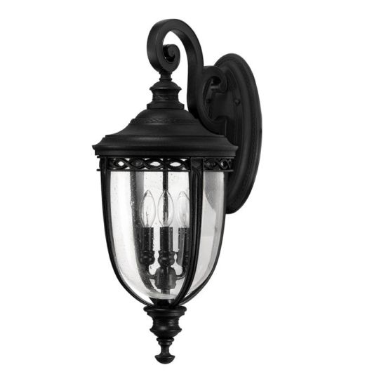 Feiss English Bridle 3 Light Large Wall Lantern - Black