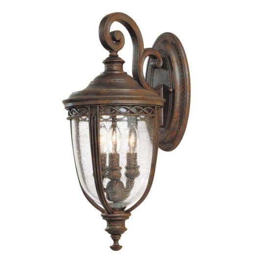Feiss English Bridle 3 Light Medium Wall Lantern - British Bronze