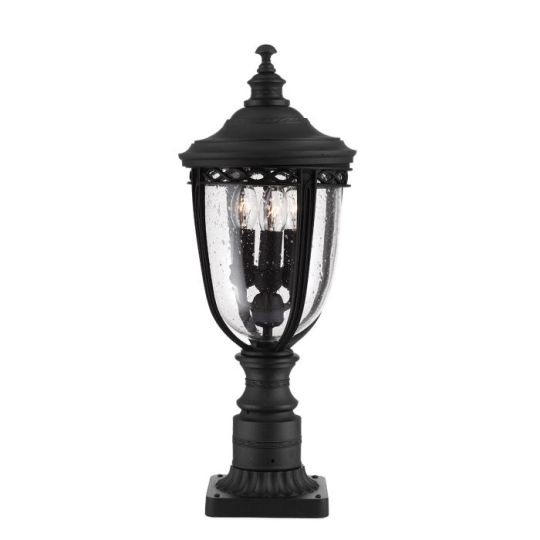 Feiss English Bridle 3 Light Medium Pedestal - Black