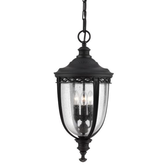 Feiss English Bridle 3 Light Large Chain Lantern - Black