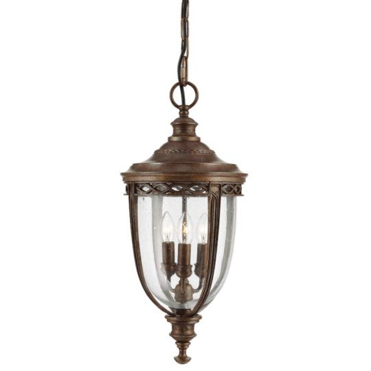 Feiss English Bridle 3 Light Large Chain Lantern - British Bronze
