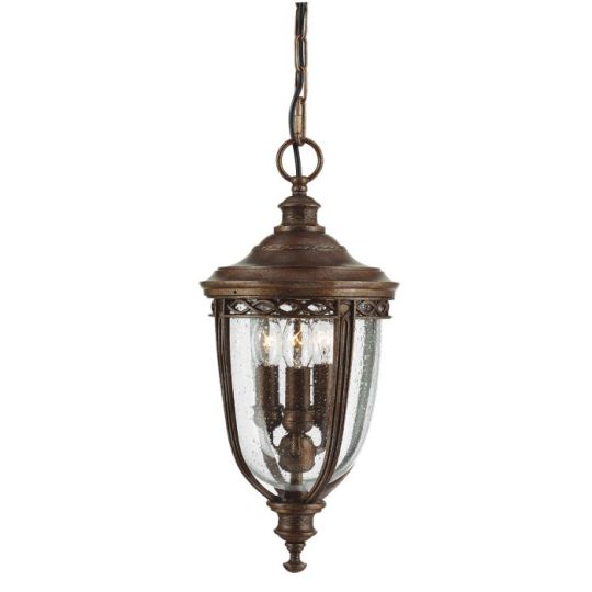 Feiss English Bridle 3 Light Medium Chain Lantern - British Bronze