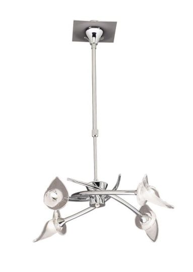 Mantra Flavia Telescopic Pendant Convertible To Semi Flush Round 4 Light G9 Polished Chrome