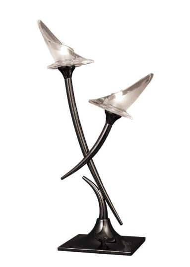 Mantra Flavia Table Lamp 2 Light G9 Black Chrome