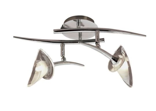 Mantra Flavia Linear Spot Light 2 Light G9 With Adjustable Heads Polished Chrome