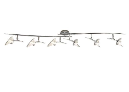 Mantra Flavia Linear Spot Light 6 Light G9 With Adjustable Heads Polished Chrome